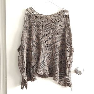 Hollister crochet knit sweater pancho top